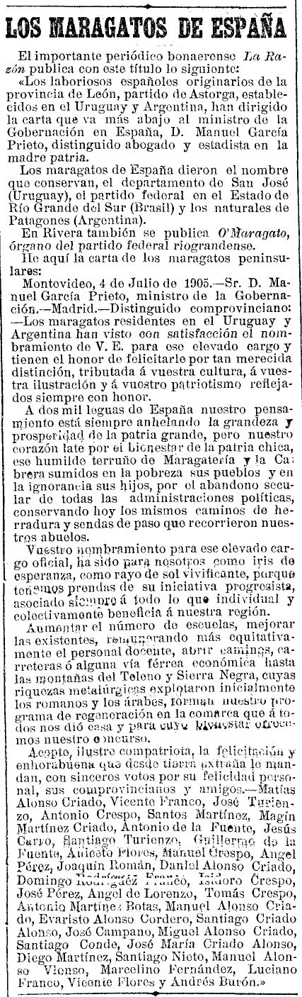 La Voz de Galicia, 17/08/1905