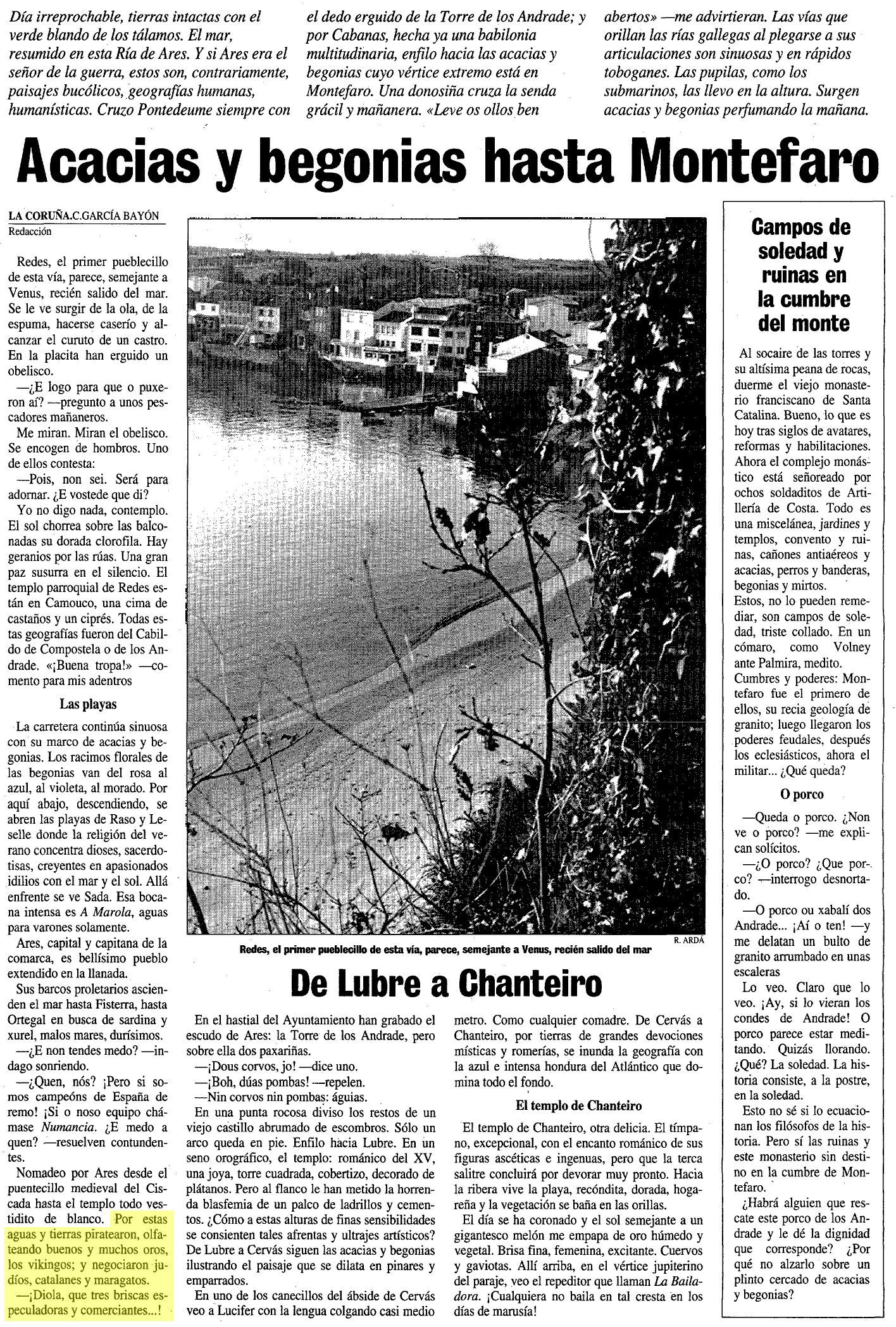 La Voz de Galicia, 05/08/1992